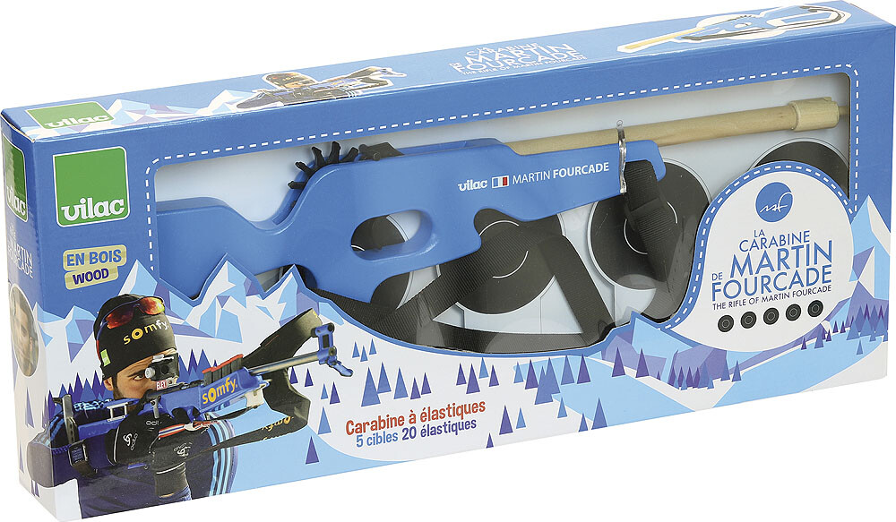 Vilac - Skiskydning Legetøj Sæt Med Mål Og Elastikker - Træ