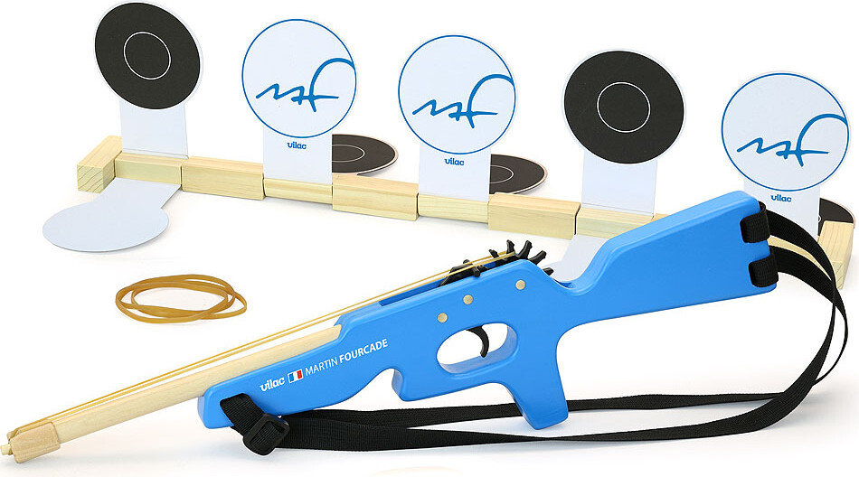 Vilac - Skiskydning Legetøj Sæt Med Mål Og Elastikker - Træ