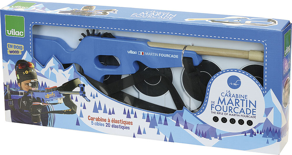 Vilac - Skiskydning Legetøj Sæt Med Mål Og Elastikker - Træ