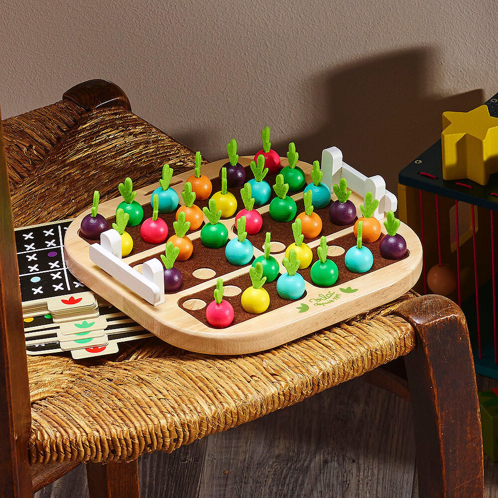 Vilac - Sudoku Brætspil Til Børn - Farver På Grøntsager - Træ