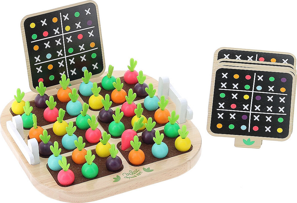 Vilac - Sudoku Brætspil Til Børn - Farver På Grøntsager - Træ