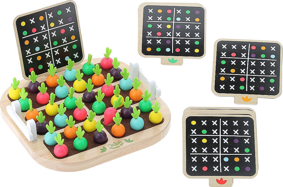 Vilac - Sudoku Brætspil Til Børn - Farver På Grøntsager - Træ