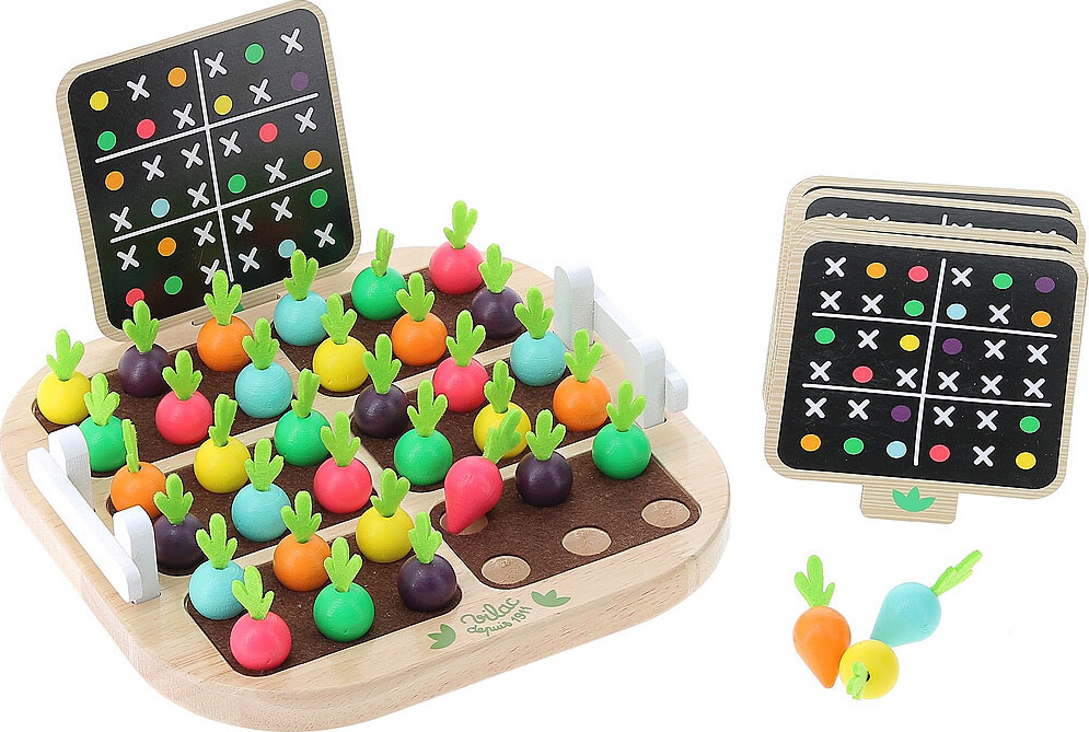 Vilac - Sudoku Brætspil Til Børn - Farver På Grøntsager - Træ