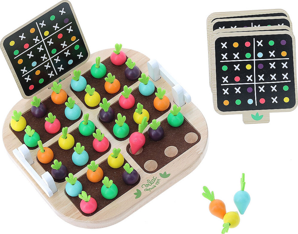 Vilac - Sudoku Brætspil Til Børn - Farver På Grøntsager - Træ