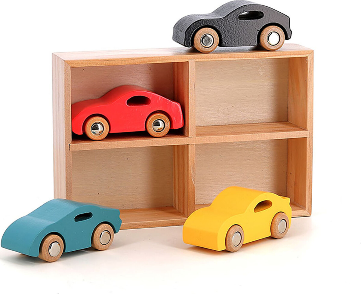 Vilac - Vilacity Legetøjsbiler I Træ - Super Biler - 4 Stk