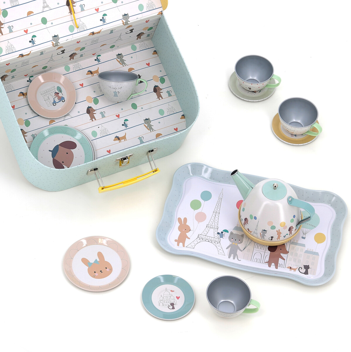 Vilac - Tesæt Legetøj Med Musik - Inkl Kuffert - Metal - 14 Dele