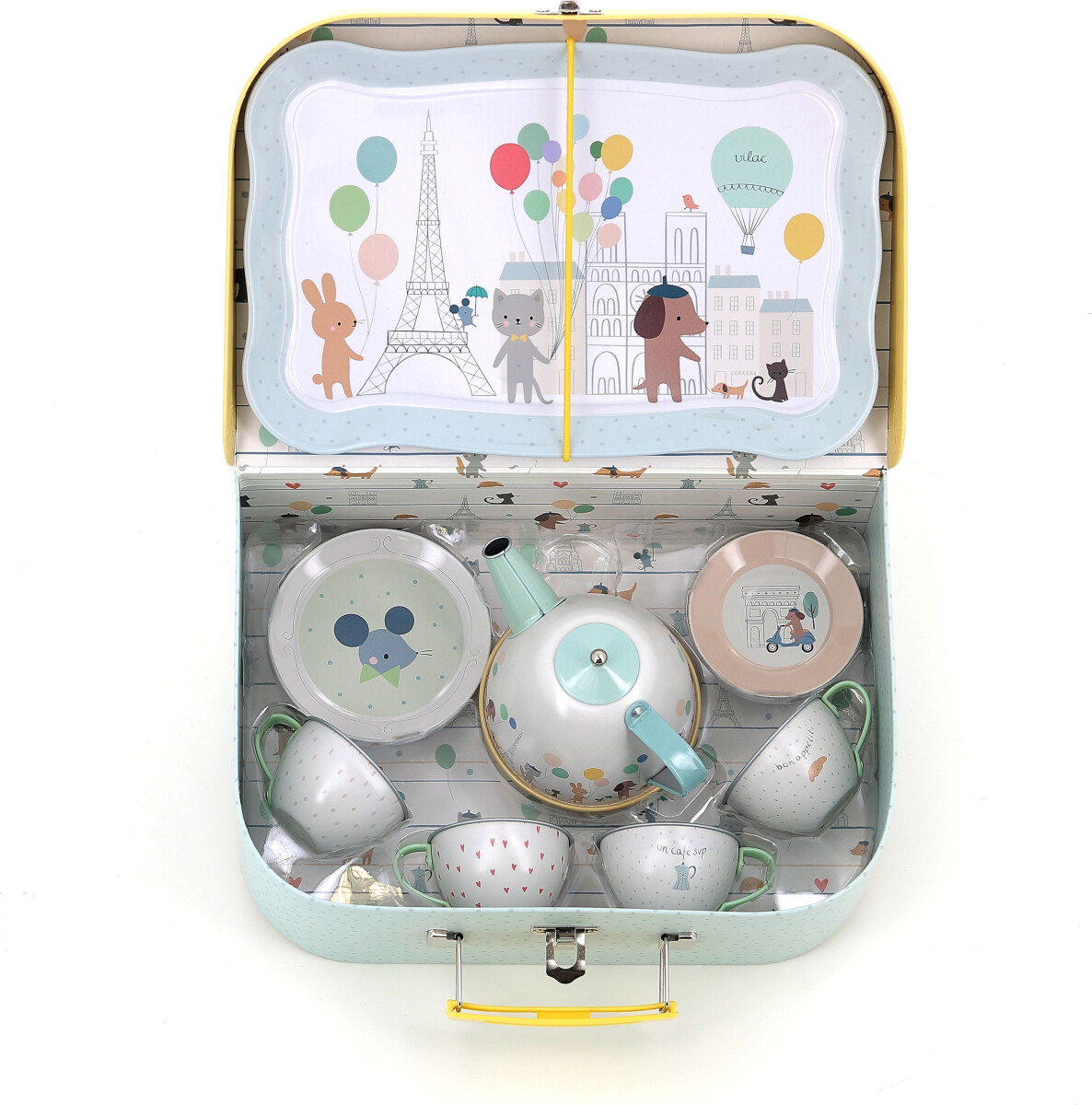 Vilac - Tesæt Legetøj Med Musik - Inkl Kuffert - Metal - 14 Dele