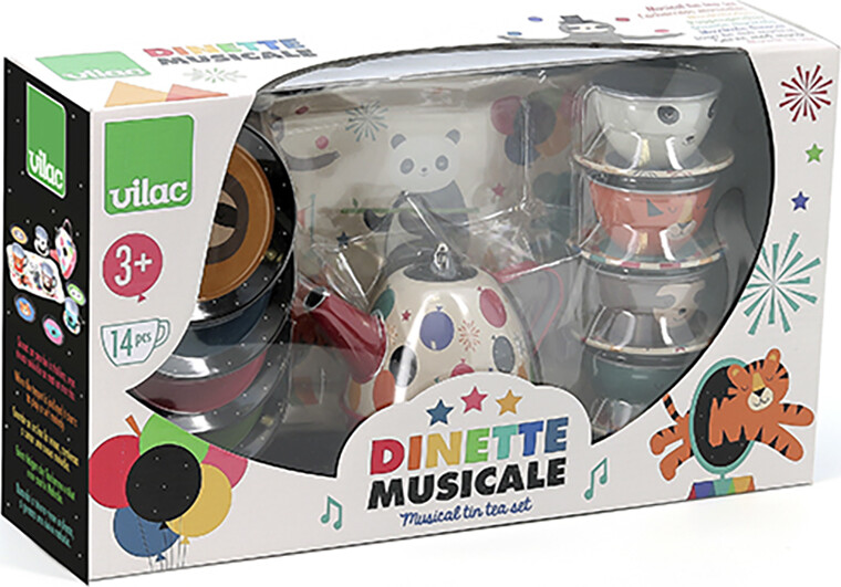 Vilac - Tesæt Legetøj Med Musik - Metal - Jungle - 14 Dele