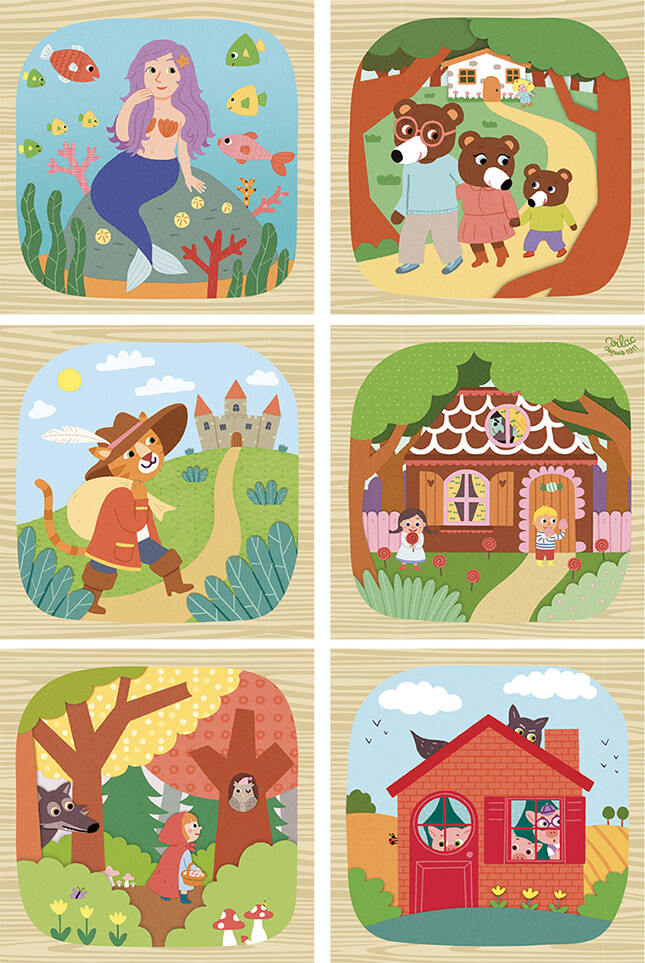 Vilac - Klodspuslespil - Eventyr - 9 Klodser