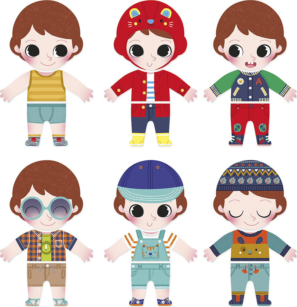 Vilac - Træpuslespil Til Børn - Sacha - Mix Og Match - 6X3 Brikker