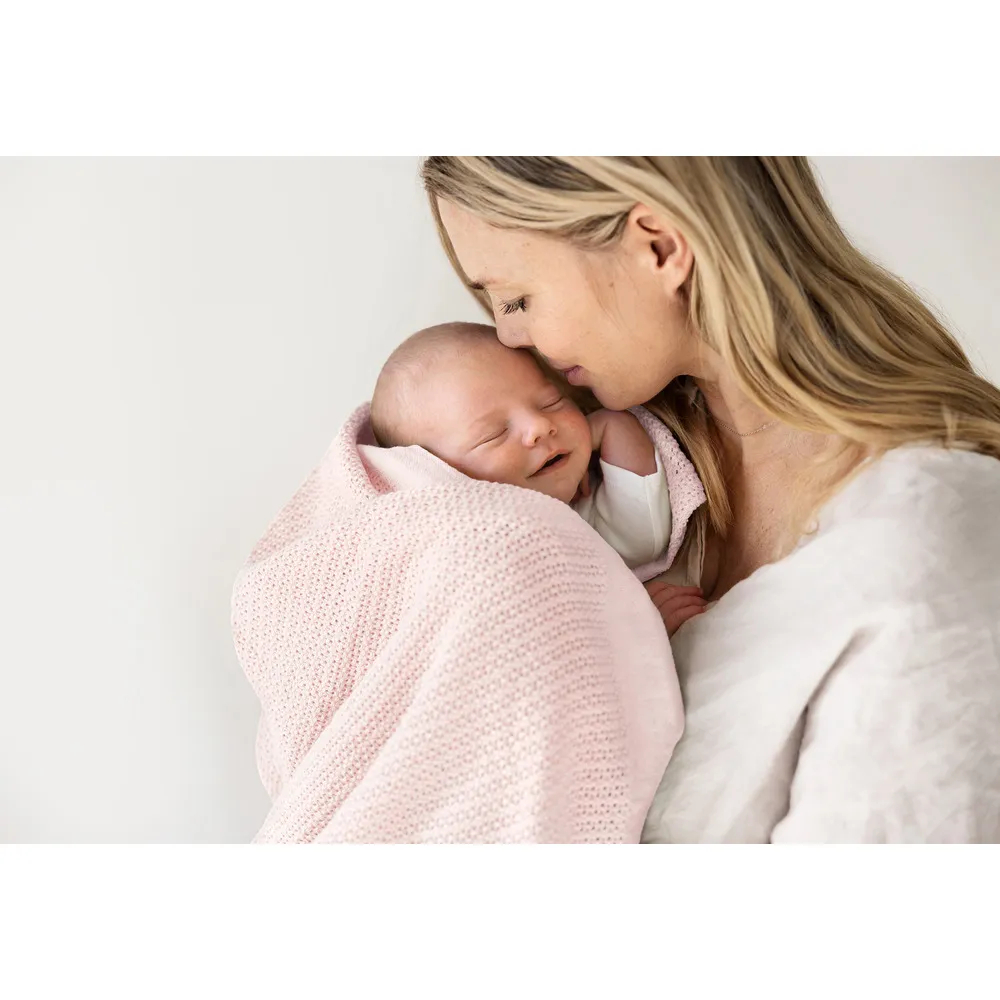 Vinter Bloom - Blanket Soft Grid Eko - Baby Pink