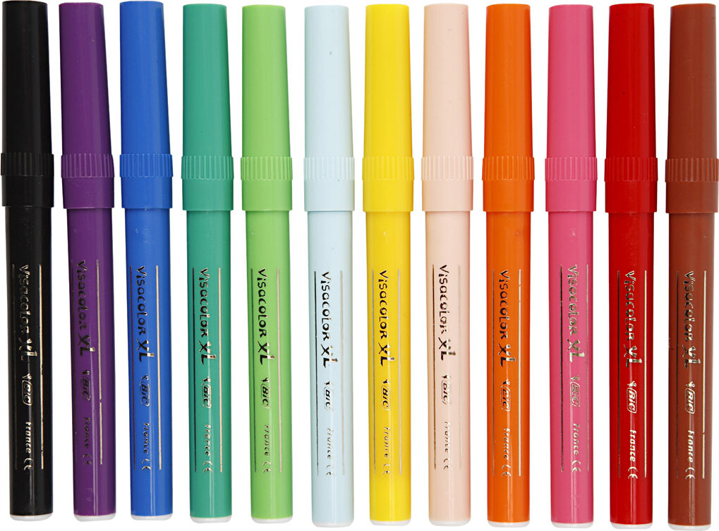 Visa Color Tusch - Tykkelse 3 Mm - Assorterede Farver - 12 Stk