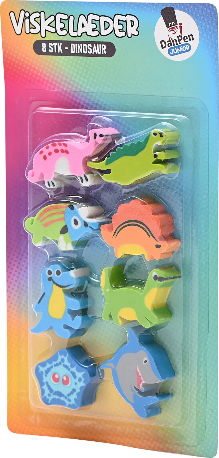 Viskelæder 8 Forskellige Figurer Dino