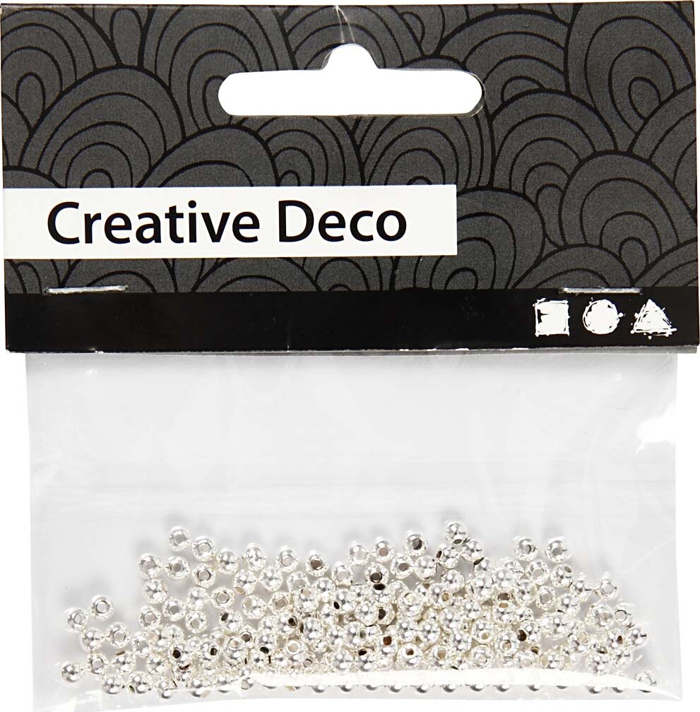 Voksperler - Ø 3 Mm - Hulstr 0 7 Mm - Sølv - 150 Stk