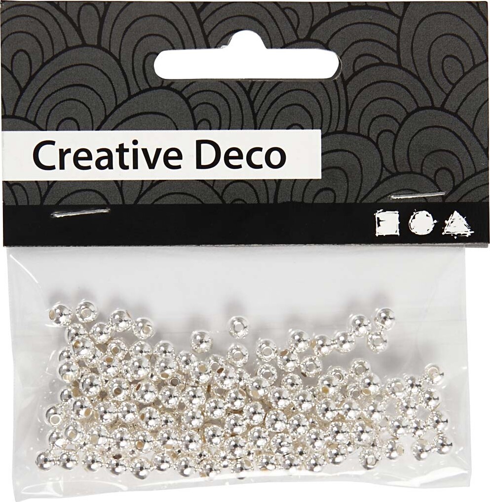 Voksperler - Ø 4 Mm - Hulstr 0 7 Mm - Sølv - 150 Stk