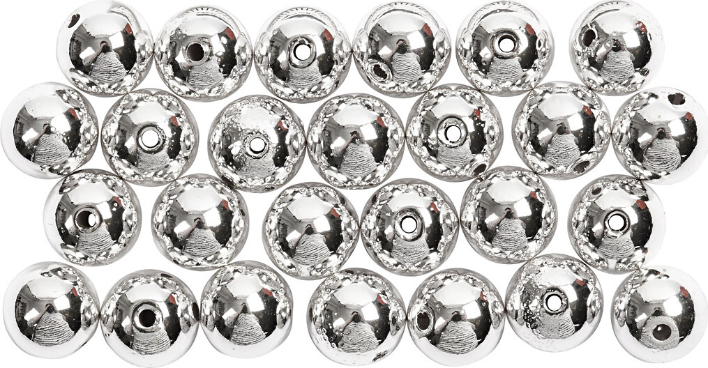 Voksperler - Ø 8 Mm - Hulstr 1 Mm - Sølv - 50 Stk