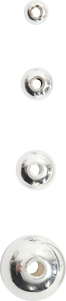 Voksperler - Ø 8 Mm - Hulstr 1 Mm - Sølv - 50 Stk