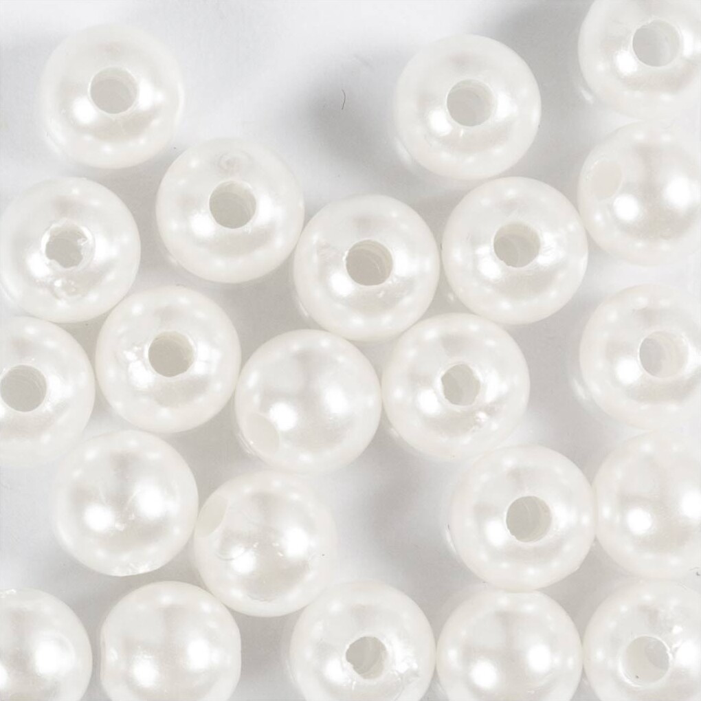 Voksperler - Ø 8 Mm - Hulstr 2 3 Mm - Perlemor - 22Stk