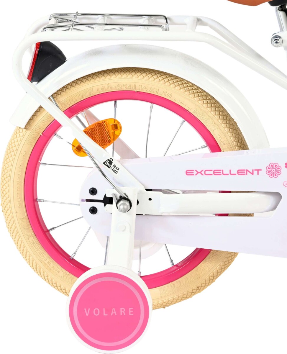 Volare - Excellent Cykel - 14 Tommer - Støttehjul Og Kurv - Hvid