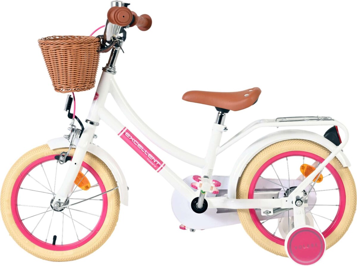 Volare - Excellent Cykel - 14 Tommer - Støttehjul Og Kurv - Hvid