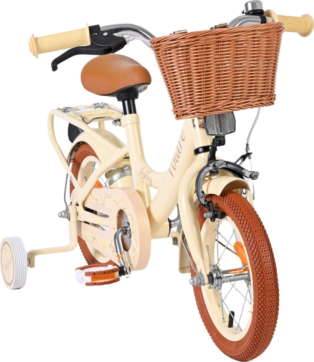 Volare - Ashley 12 Børnecykel - Med Kurv Og Støttehjul - Creme