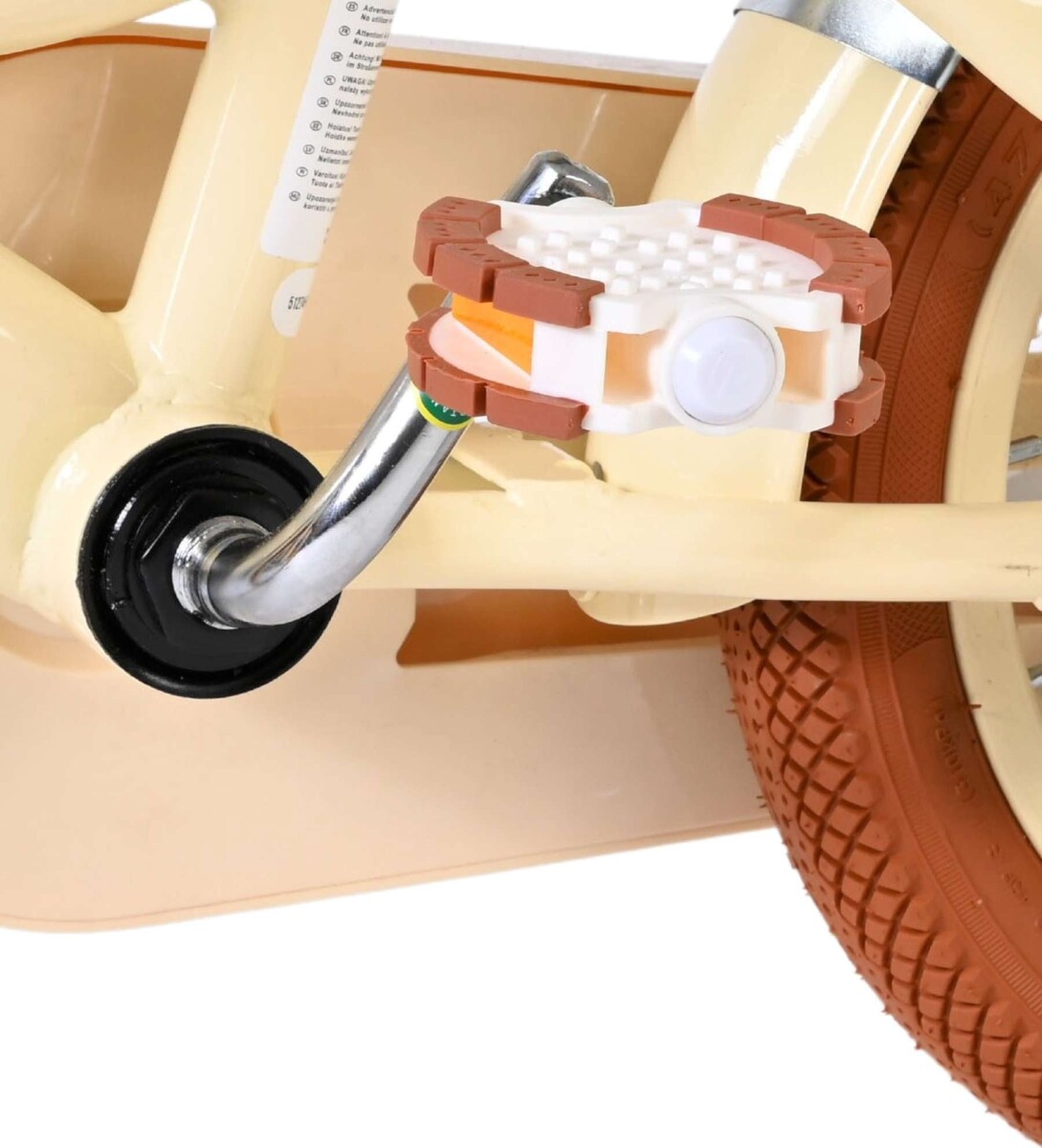 Volare - Ashley 12 Børnecykel - Med Kurv Og Støttehjul - Creme