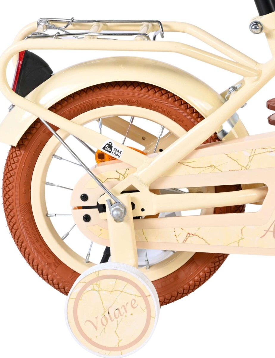 Volare - Ashley 12 Børnecykel - Med Kurv Og Støttehjul - Creme