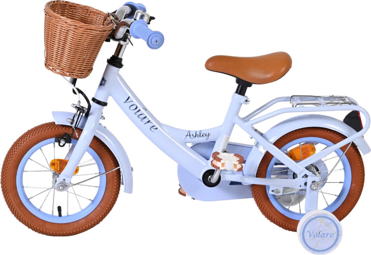 Volare - Ashley 12 Børnecykel - Kurv Og Støttehjul - Pastel Blå