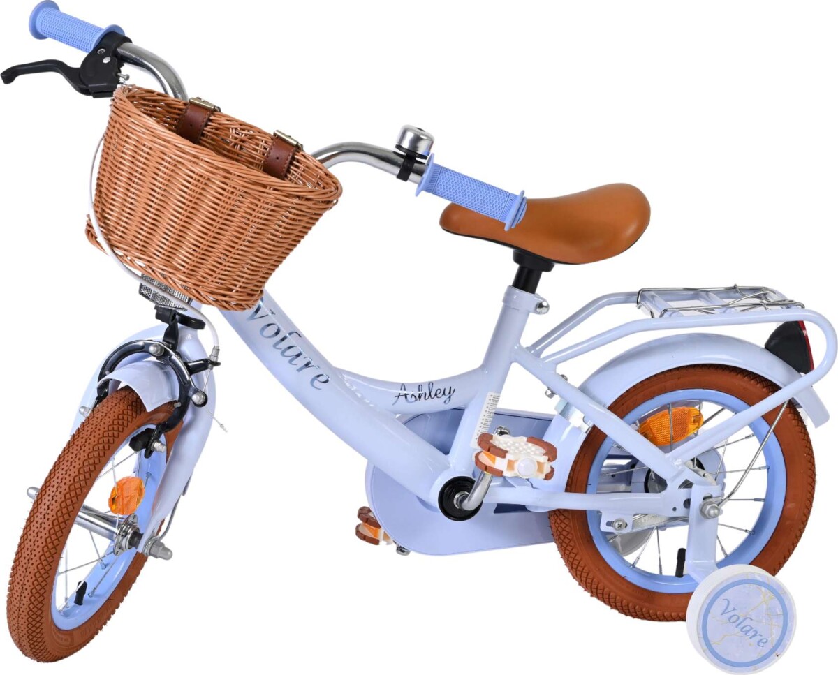 Volare - Ashley 12 Børnecykel - Kurv Og Støttehjul - Pastel Blå