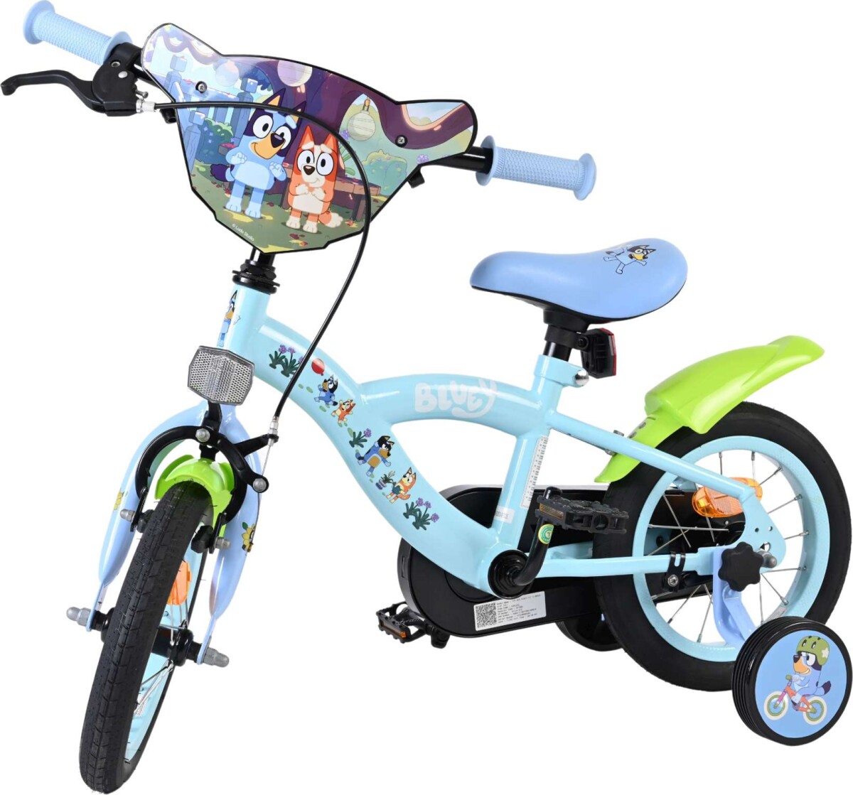 Volare - Bluey - Børnecykel Med Støttehjul - 12 Tommer