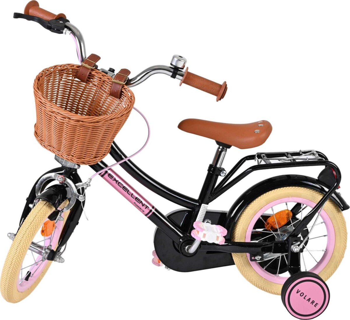 Volare - Børnecykel Med Støttehjul - 12 Tommer - Excellent - Sort