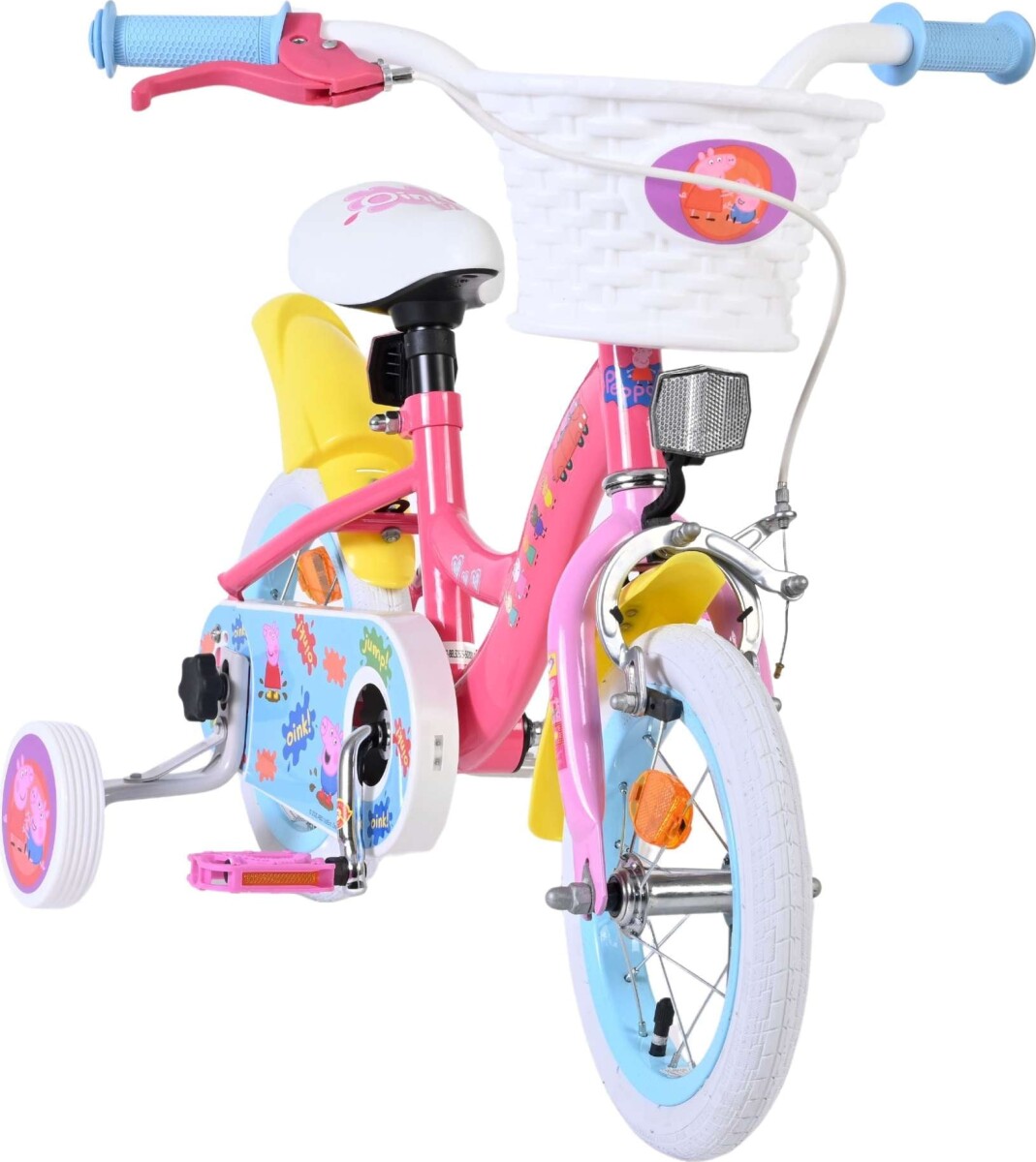 Volare - Gurli Gris Cykel - 12 Tommer - Støttehjul Og Kurv - Pink