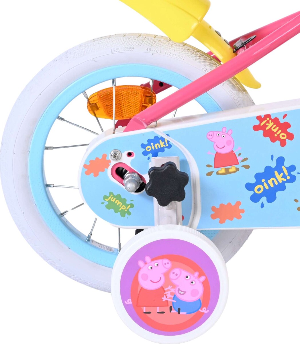 Volare - Gurli Gris Cykel - 12 Tommer - Støttehjul Og Kurv - Pink