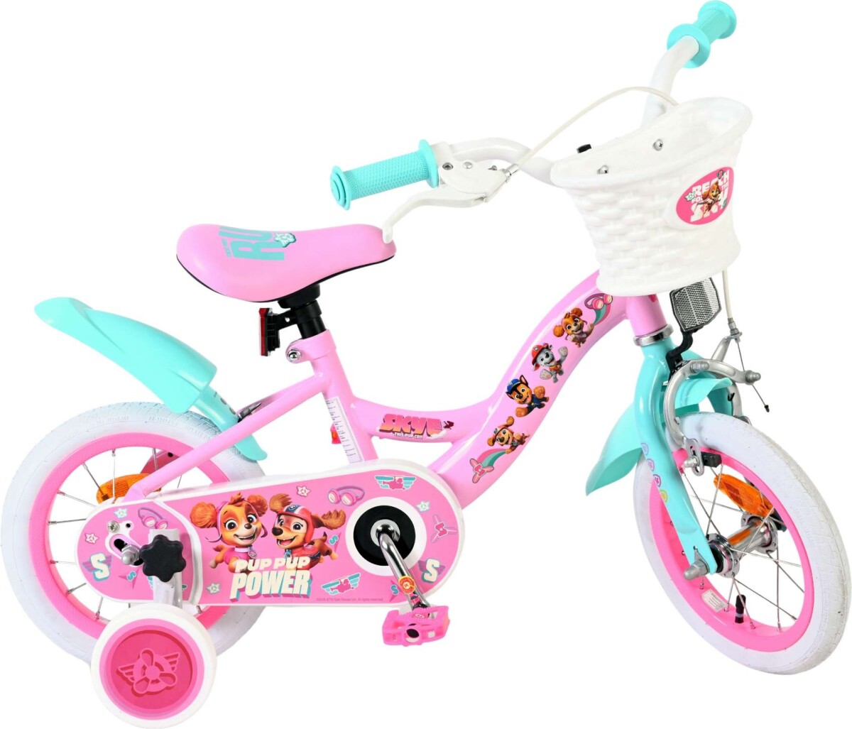 Volare - Paw Patrol - Cykel - 12 Tommer - Med Støttehjul - Pink