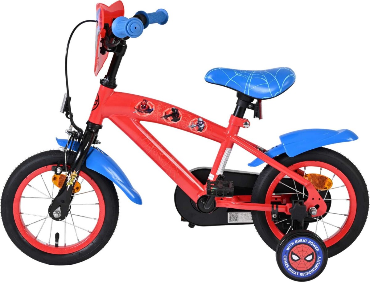 Volare - Børnecykel Med Støttehjul - 12 Tommer - Spiderman