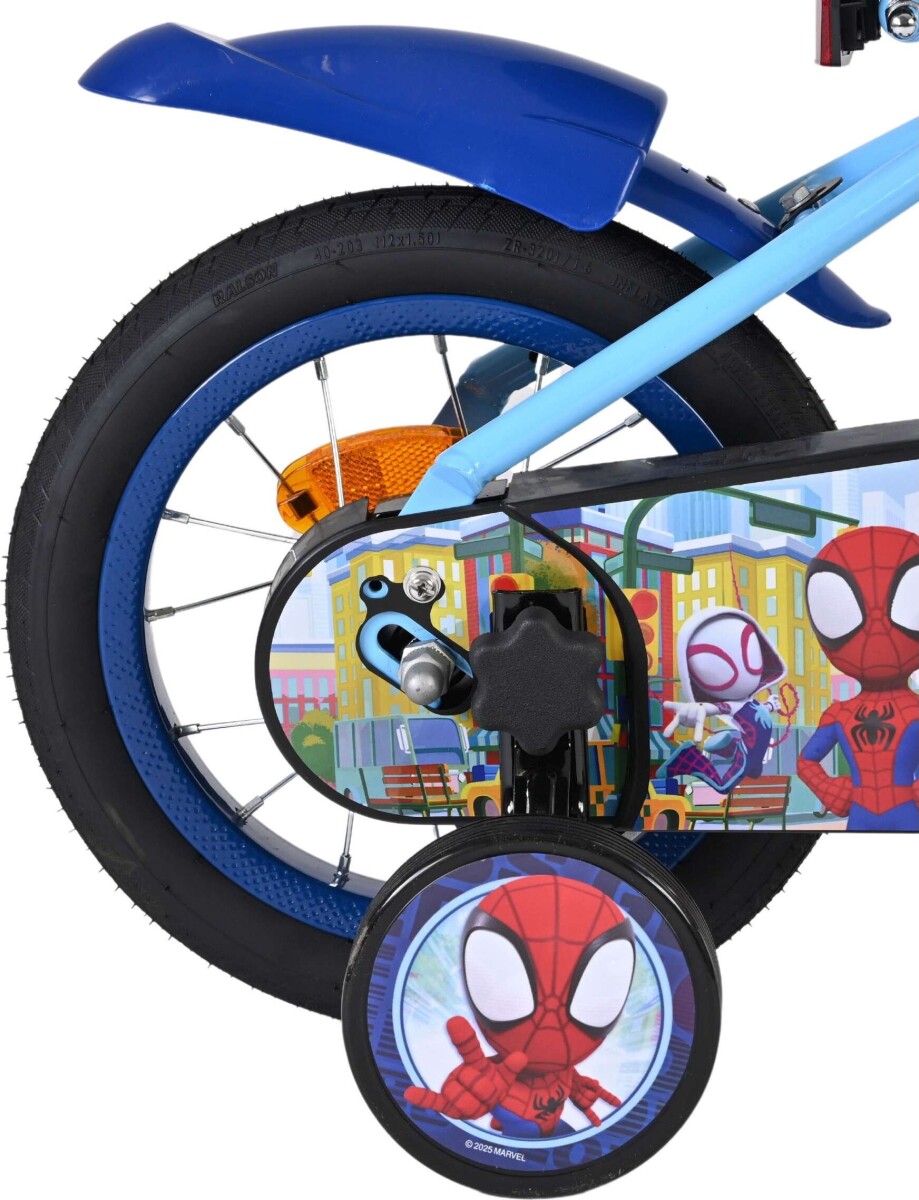 Volare - Børnecykel Med Støttehjul - 12 Tommer - Spidey - Blå