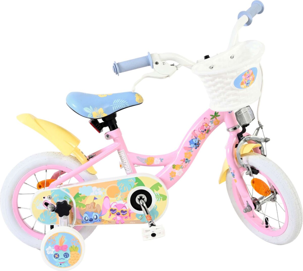 Volare - Børnecykel Med Støttehjul - 12 Tommer - Pink - Stitch