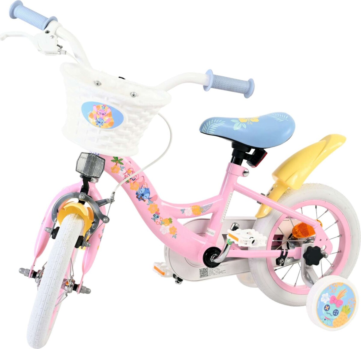 Volare - Børnecykel Med Støttehjul - 12 Tommer - Pink - Stitch