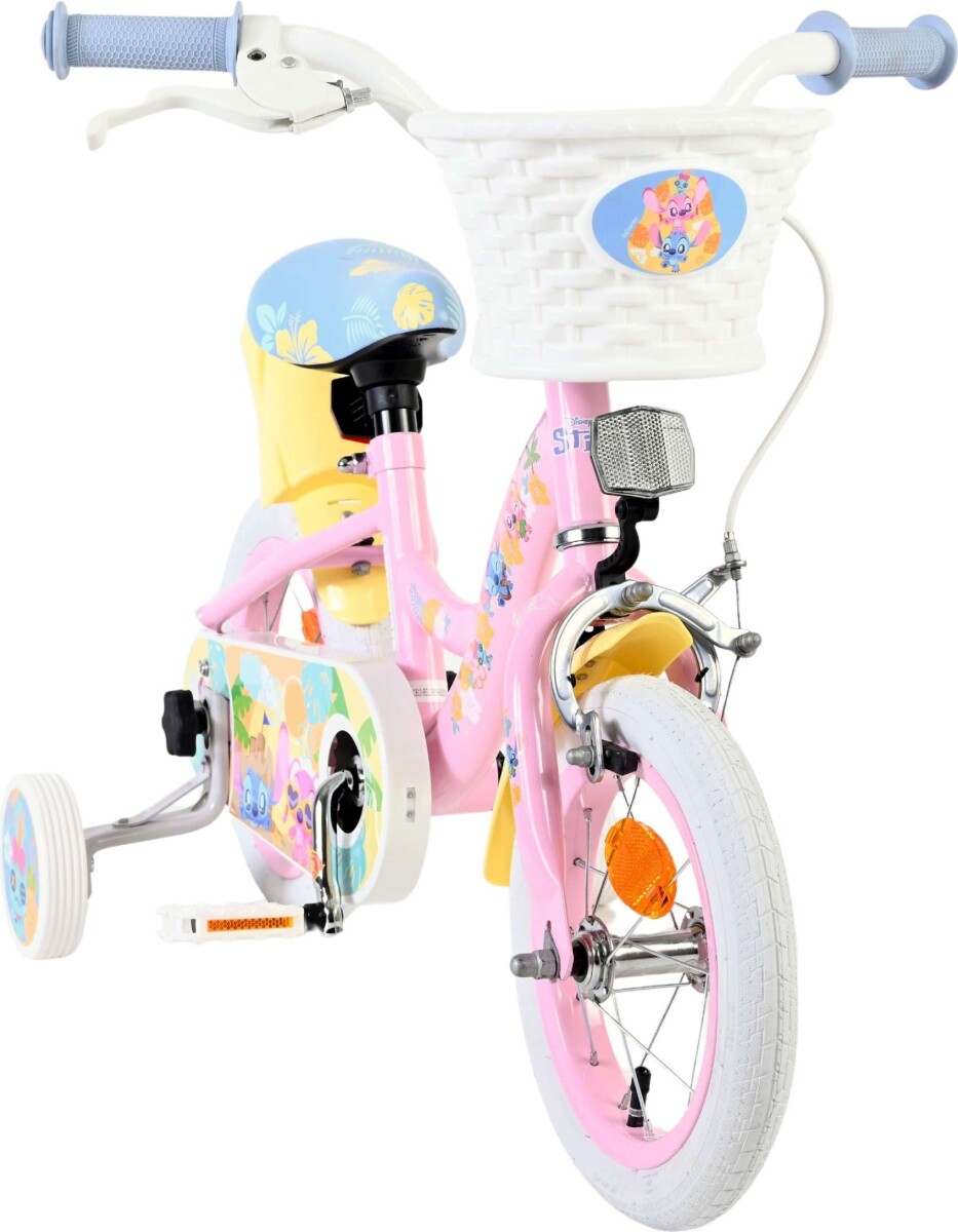 Volare - Børnecykel Med Støttehjul - 12 Tommer - Pink - Stitch