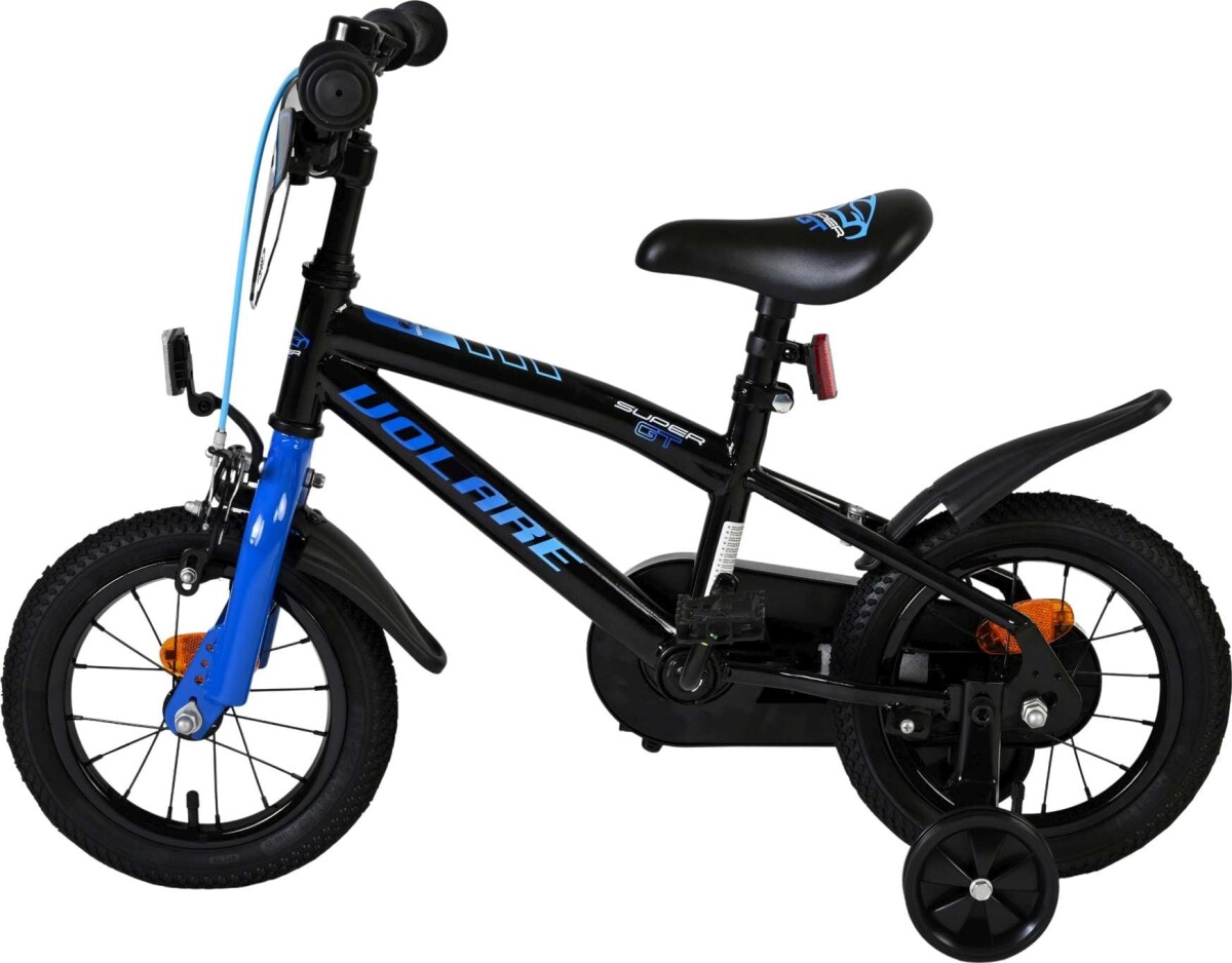 Volare - Super Gt - Blå Børnecykel - 12 Tommer - Støttehjul
