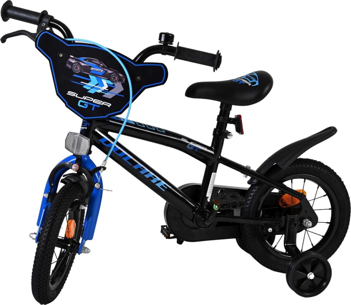 Volare - Super Gt - Blå Børnecykel - 12 Tommer - Støttehjul