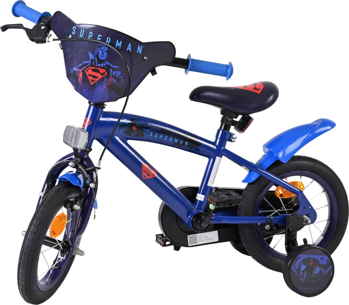 Volare - Superman - Børnecykel Med Støttehjul - 12 Tommer