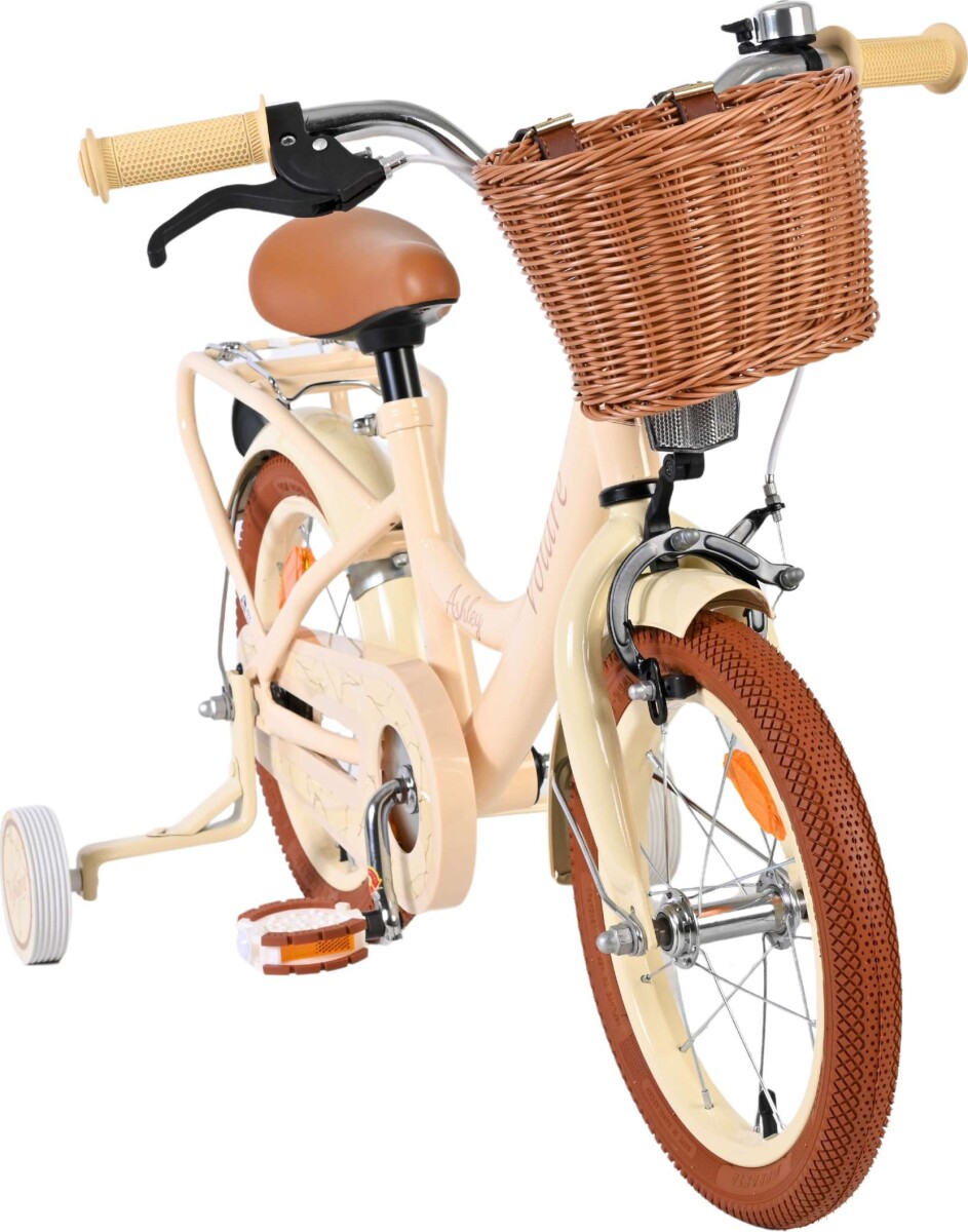 Volare - Ashley 14 Børnecykel - Med Kurv Og Støttehjul - Cream