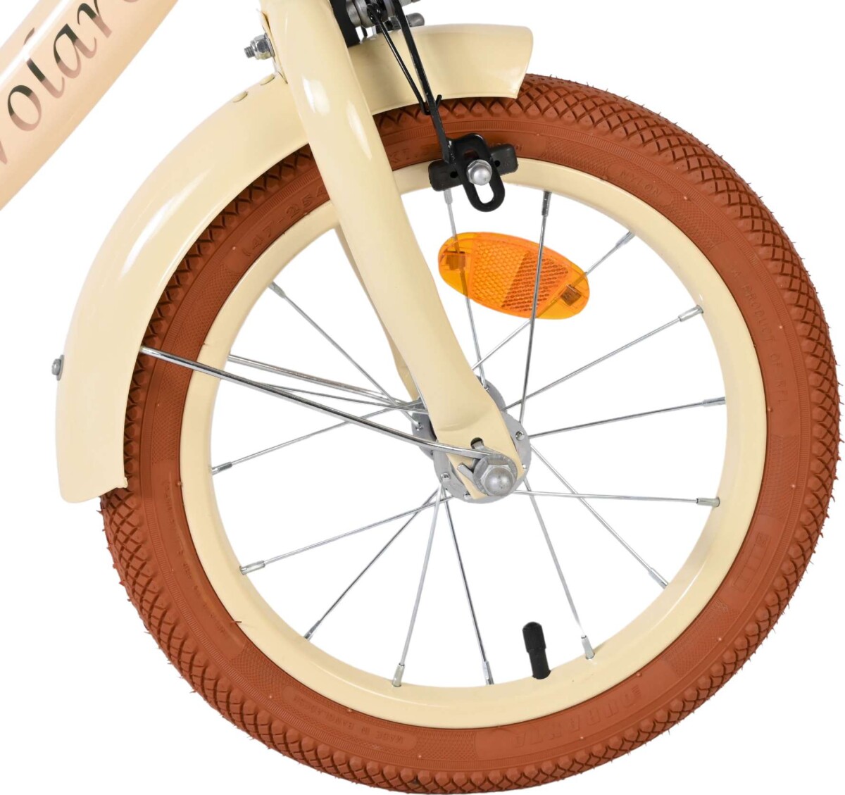 Volare - Ashley 14 Børnecykel - Med Kurv Og Støttehjul - Cream