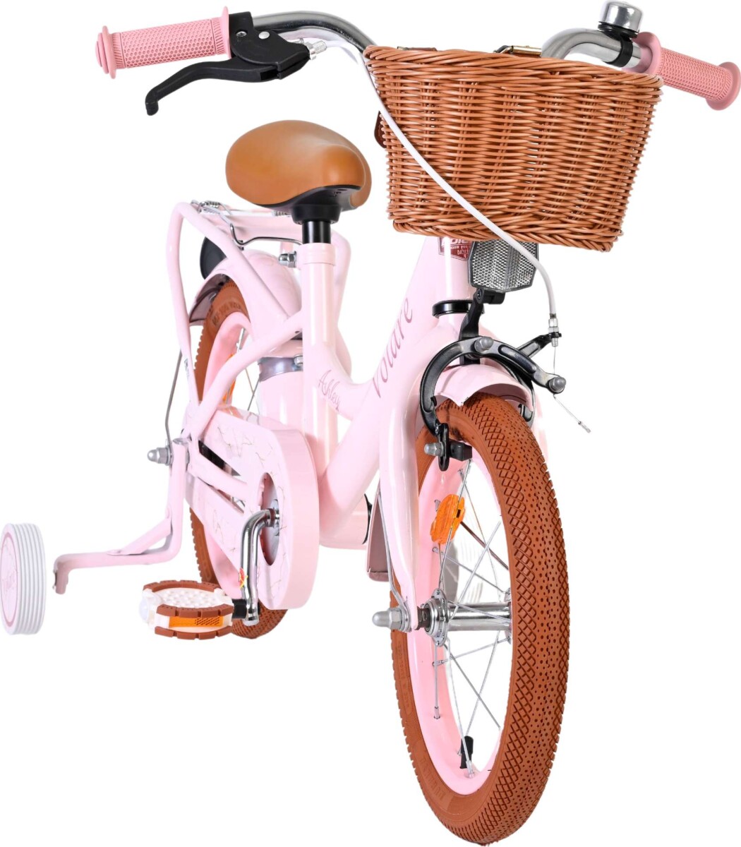 Volare - Ashley 14 Børnecykel - Kurv Og Støttehjul - Pink Pastel