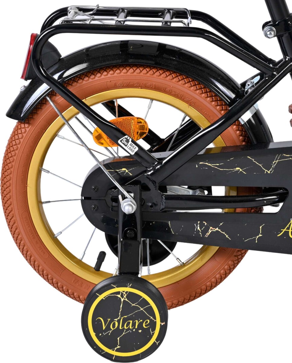 Volare - Ashley 14 Børnecykel - Med Kurv Og Støttehjul - Sort