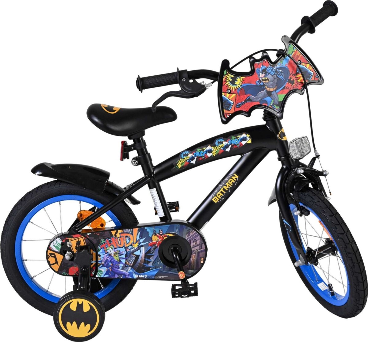 Volare - Børnecykel Med Støttehjul - 14 Tommer - Batman - Blå