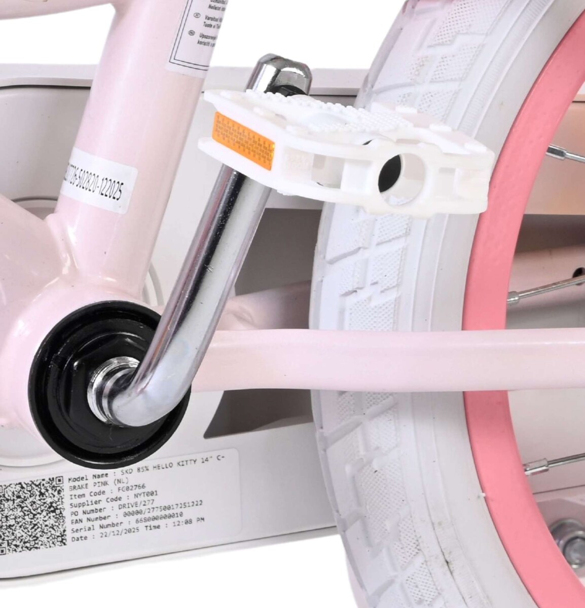 Volare - Hello Kitty Børnecykel - 14 Tommer - Støttehjul - Pink