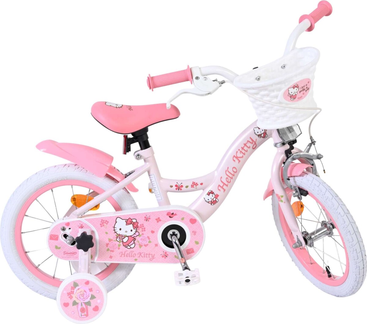 Volare - Hello Kitty Børnecykel - 14 Tommer - Støttehjul - Pink
