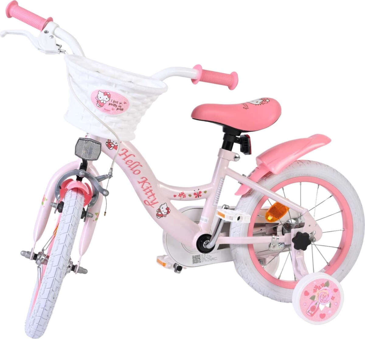Volare - Hello Kitty Børnecykel - 14 Tommer - Støttehjul - Pink